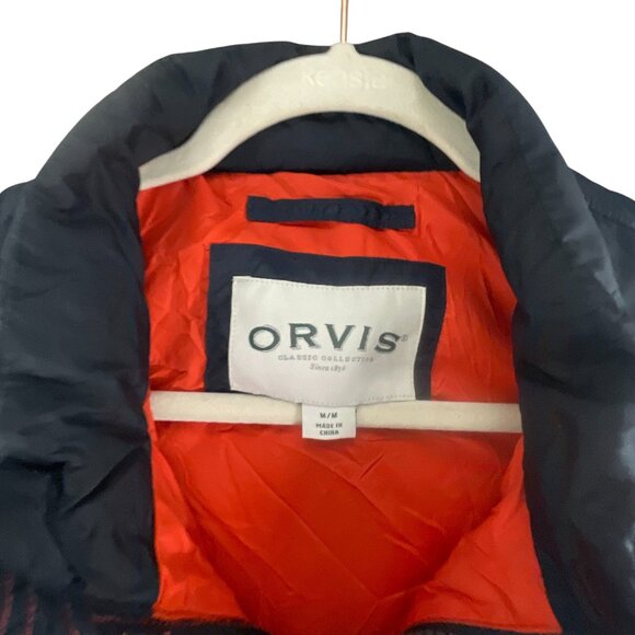 Orvis Down Vest Mens Quilted Outdoors Size M Zipper Pockets High Collar Winter - Picture 7 of 8